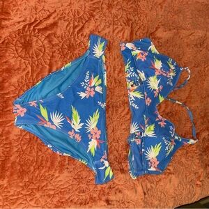 Jessica Simpson Blue Floral Kids Bikini